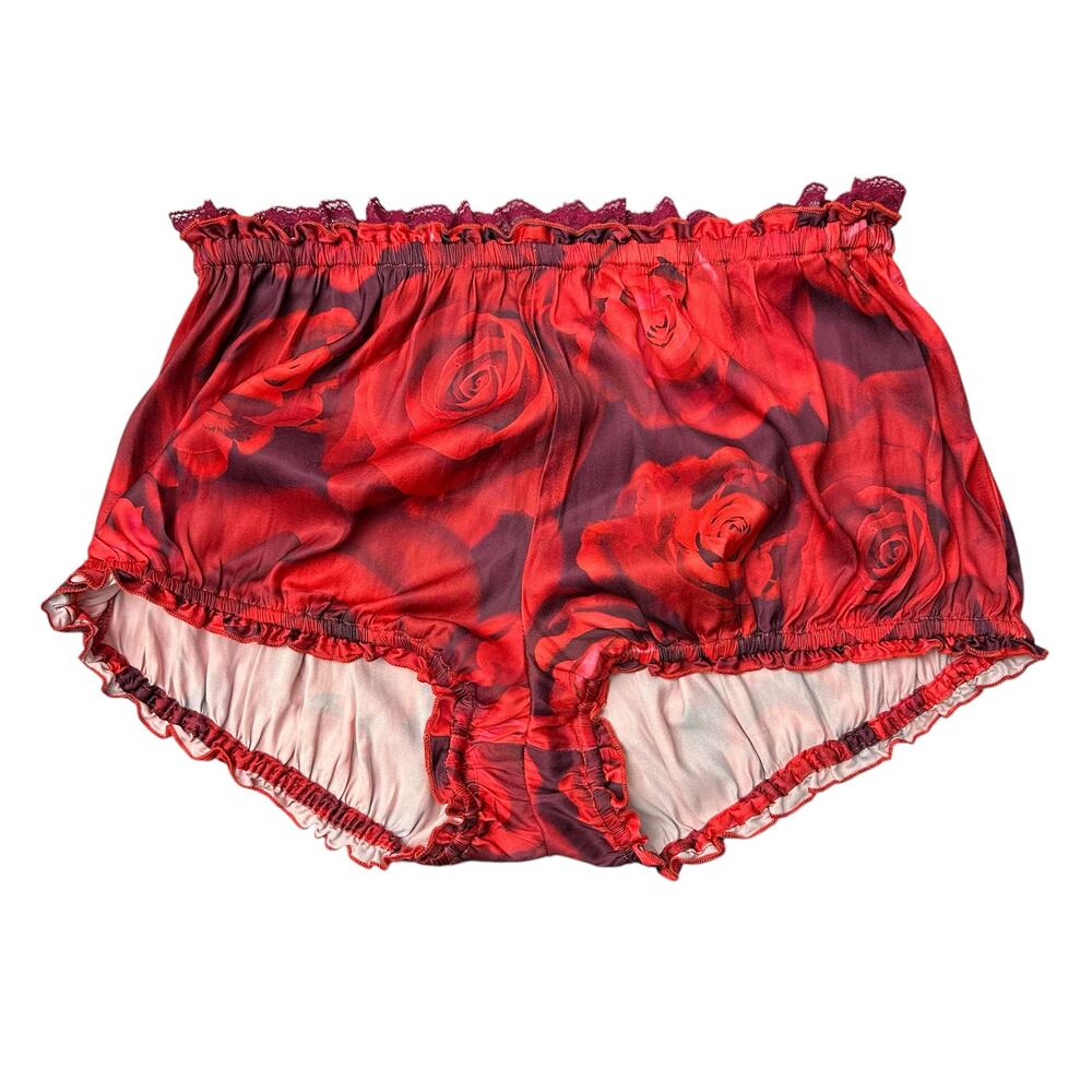 Urban Outfitters Sz Small Out From Under Mon Cheri Bloomer Short Red Rose Y2k